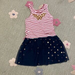 GAP Red and Blue Striped Dress with Gold Stars
